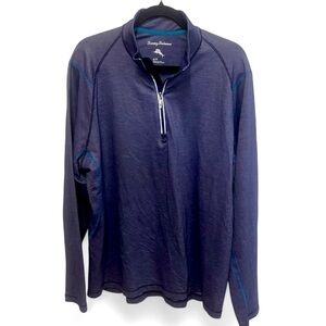 Tommy Bahama Men’s Navy Quarter Perf Lightweight Zip Pullover Size XL